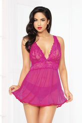Two Piece Babydoll Set. - STM10672 by Seven Til Midnight